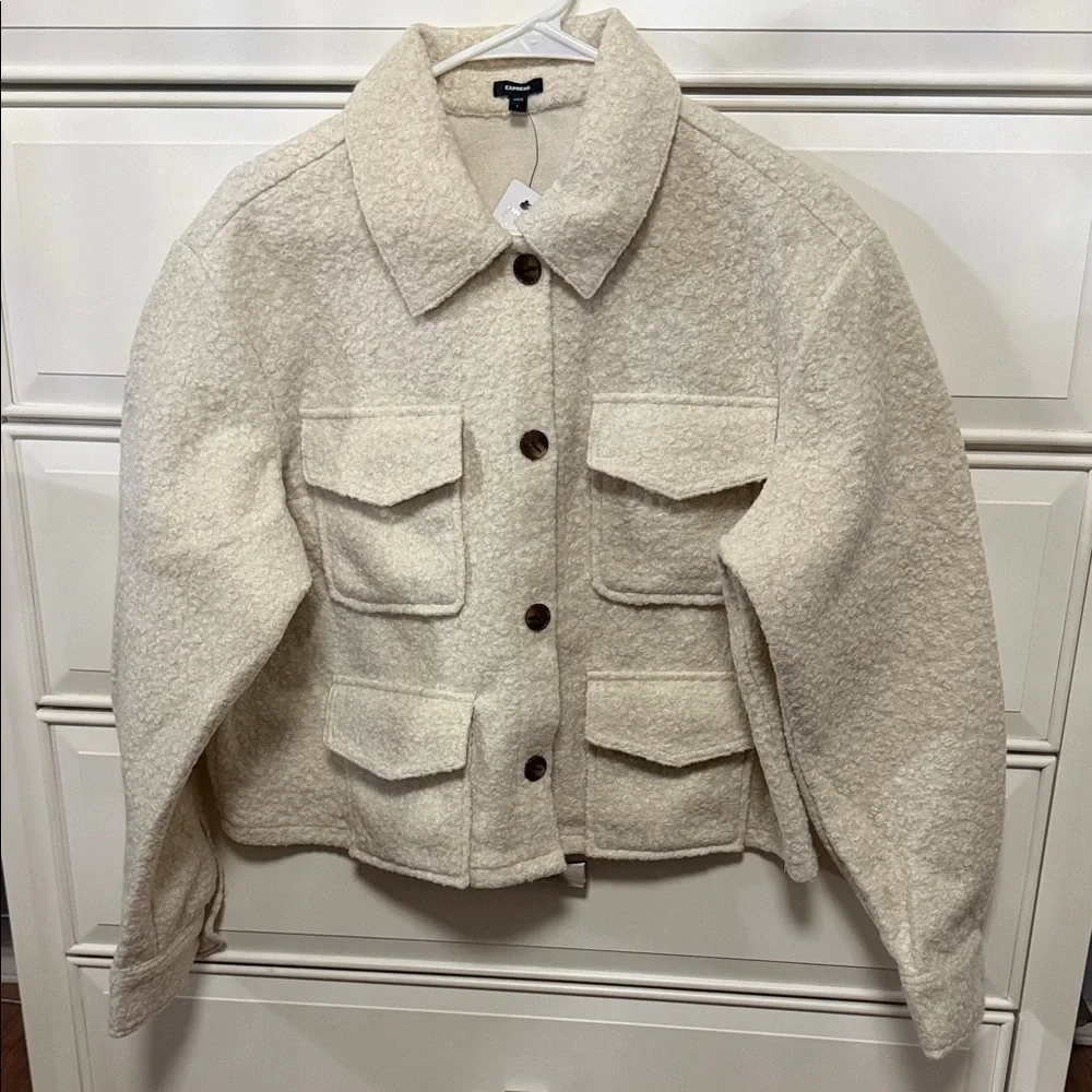 Express Boucle Four Pocket Cropped Jacket - Picture 2 of 4